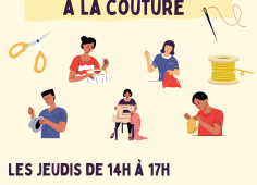 Ateliers d'initiation à la couture, les jeudis de 14 à 17h au Guichet de l'AIDE