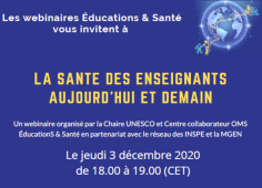 Webinaire santé des enseignants aujourd'hui et demain