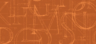 lettres sur fond orange