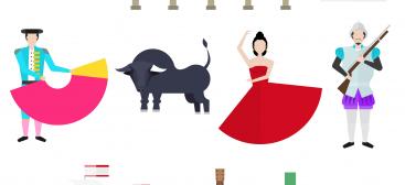 Symboles espagnols (taureau, flamenco...)