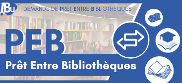 Texte Prêt entre bibliothèques avec logo de 2 flèches