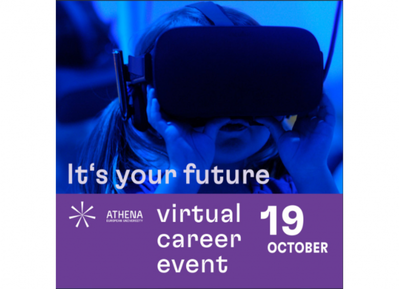 Un enfant porte des lunettes 4d. Il est écrit "it's your future" puis Virtual Career Day, 19 october