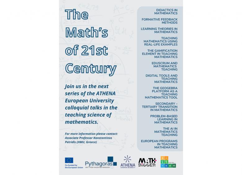 The Math's of 21st century. List of all the different subjects that will occur during the colloquial talks