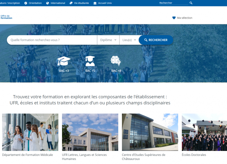 Accédez à l'offre de formation de l'Université d'Orléans