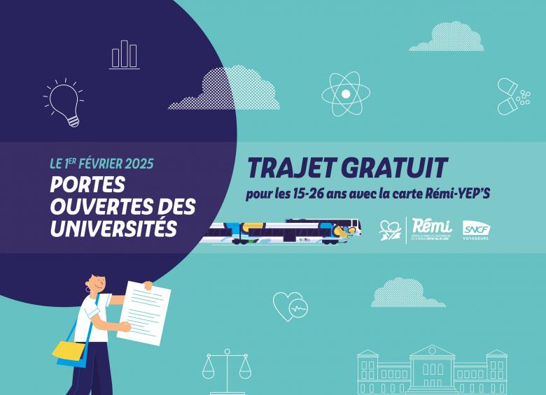 Trajet gratuit avec la carte Rémi-YEP'S pour les 15-26 ans à l'occasion des Portes Ouvertes des Universités