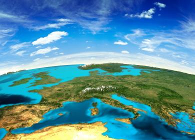 Image du monde vue satellite