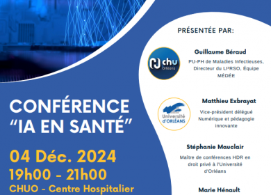 Affiche pour la conférence "l'IA en santé"