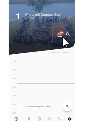 Capture d'écran de la fonction notification de l'appli mobile UnivOrleans