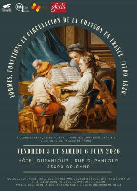 Affiche Colloque Formes, fonctions et circulation de la chanson française